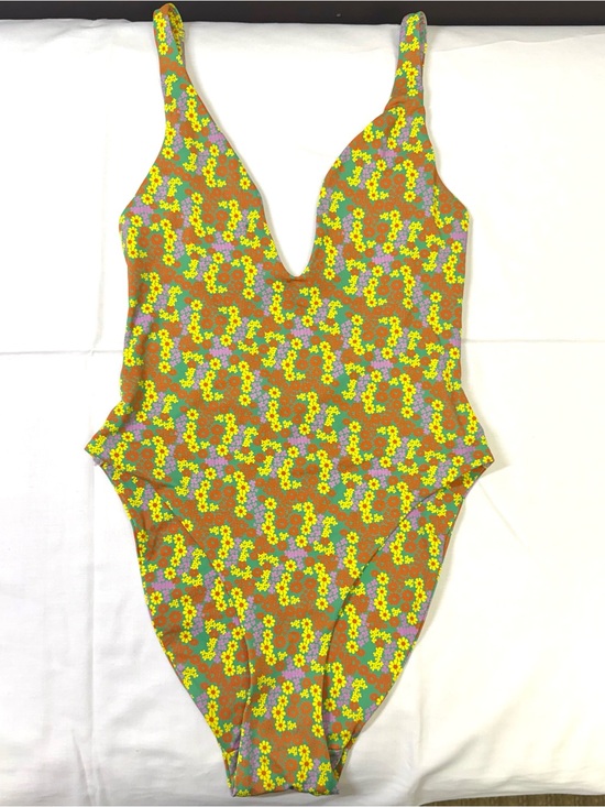 Urban Outfitters Other - Out From Under Floral Plunge One Piece Swimsuit High Cut Retro Boho Size S
